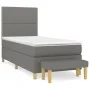 Box spring bed with dark gray fabric mattress 90x190 cm by , Beds and slatted bases - Ref: Foro24-3137038, Price: 326,60 €, D...