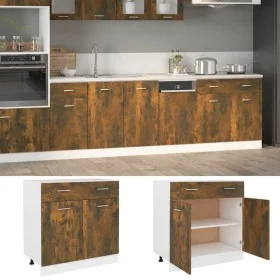 Lower cabinet made of smoked oak veneer 80x46x81.5cm by , Kitchen cabinets - Ref: Foro24-815579, Price: 101,37 €, Discount: %