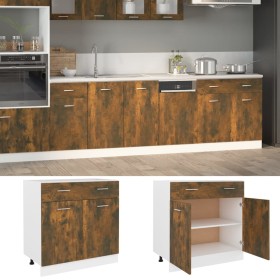 Unterschrank aus geräuchertem Eichensperrholz 80x46x81,5cm von , Küchenschränke - Ref: Foro24-815579, Preis: 102,77 €, Rabatt: %