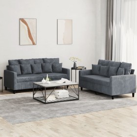 Two-piece dark gray velvet sofa set with cushions by , Sofas - Ref: Foro24-3201701, Price: 424,48 €, Discount: %