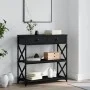 Black engineered wood console table 75x28x75 cm by , Side tables - Ref: Foro24-834195, Price: 72,56 €, Discount: %