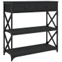 Black engineered wood console table 75x28x75 cm by , Side tables - Ref: Foro24-834195, Price: 72,56 €, Discount: %