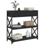 Black engineered wood console table 75x28x75 cm by , Side tables - Ref: Foro24-834195, Price: 72,56 €, Discount: %