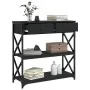 Konsolentisch aus schwarzem Holzwerkstoff 75x28x75 cm von , Seitentische - Ref: Foro24-834195, Preis: 74,12 €, Rabatt: %