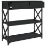 Black engineered wood console table 75x28x75 cm by , Side tables - Ref: Foro24-834195, Price: 72,56 €, Discount: %