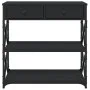 Black engineered wood console table 75x28x75 cm by , Side tables - Ref: Foro24-834195, Price: 72,56 €, Discount: %
