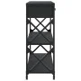 Black engineered wood console table 75x28x75 cm by , Side tables - Ref: Foro24-834195, Price: 72,56 €, Discount: %