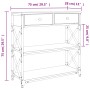 Mesa consola madera de ingeniería negra 75x28x75 cm