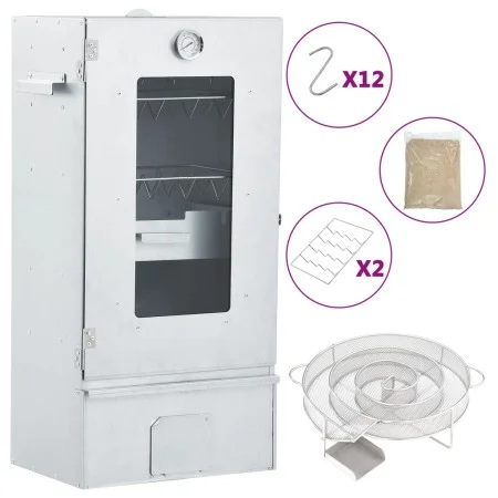 BBQ smoker oven with cold smoke generator galvanized steel by , Barbecues - Ref: Foro24-3200751, Price: 176,27 €, Discount: %