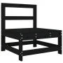 Central garden sofa made of solid black pine wood by , Modular outdoor sofas - Ref: Foro24-825482, Price: 77,34 €, Discount: %