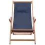 Folding beach chair made of fabric and blue wooden structure by vidaXL, Garden chairs - Ref: Foro24-43996, Price: 70,49 €, Di...