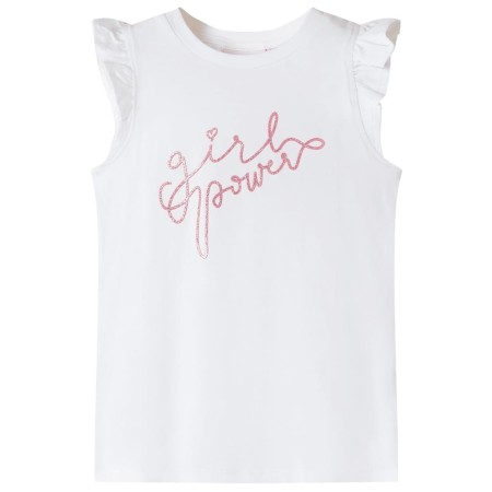 Camiseta infantil de manga volante crudo 116 de , Camisetas para niños - Ref: Foro24-11321, Precio: 8,28 €, Descuento: %