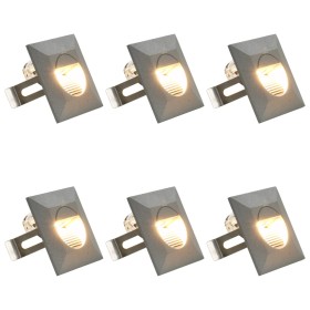 LED-Gartenwandleuchten 6 Einheiten quadratisch silber 5W von vidaXL, Außenbeleuchtung - Ref: Foro24-45656, Preis: 55,83 €, Ra...