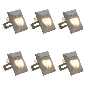 LED-Gartenwandleuchten 6 Einheiten quadratisch silber 5W von vidaXL, Außenbeleuchtung - Ref: Foro24-45656, Preis: 57,89 €, Ra...
