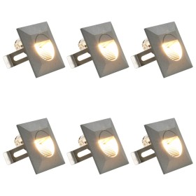 Lámparas LED de pared de jardín 6 unidades cuadrada plateada 5W