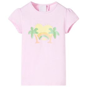 Camiseta infantil rosa claro 128