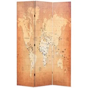 Folding divider screen 120x170 cm yellow world map by vidaXL, Room dividers - Ref: Foro24-245877, Price: 73,16 €, Discount: %