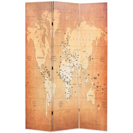 Folding divider screen 120x170 cm yellow world map by vidaXL, Room dividers - Ref: Foro24-245877, Price: 73,16 €, Discount: %