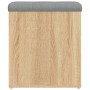 Banco con almacenaje madera ingeniería roble Sonoma 42x42x45 cm de , Bancos para recibidores y almacenamiento - Ref: Foro24-8...