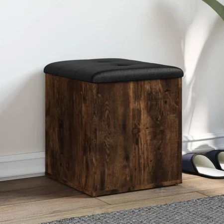 Engineered wood bench with storage smoked oak 42x42x45cm by , Benches for halls and storage - Ref: Foro24-835037, Price: 46,9...