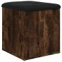 Engineered wood bench with storage smoked oak 42x42x45cm by , Benches for halls and storage - Ref: Foro24-835037, Price: 46,9...