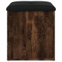 Engineered wood bench with storage smoked oak 42x42x45cm by , Benches for halls and storage - Ref: Foro24-835037, Price: 47,5...