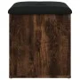 Engineered wood bench with storage smoked oak 42x42x45cm by , Benches for halls and storage - Ref: Foro24-835037, Price: 46,9...