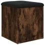 Engineered wood bench with storage smoked oak 42x42x45cm by , Benches for halls and storage - Ref: Foro24-835037, Price: 46,9...