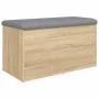 Bank mit Stauraum aus Eichenholz in Sonoma-Farbe, 82x42x45 cm. von , Bänke für Hallen und Lager - Ref: Foro24-835049, Preis: ...
