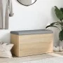 Bank mit Stauraum aus Eichenholz in Sonoma-Farbe, 82x42x45 cm. von , Bänke für Hallen und Lager - Ref: Foro24-835049, Preis: ...
