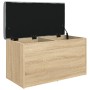 Banco con almacenaje madera ingeniería roble Sonoma 82x42x45 cm by , Benches for halls and storage - Ref: Foro24-835049, Pric...