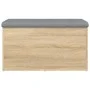 Banco con almacenaje madera ingeniería roble Sonoma 82x42x45 cm by , Benches for halls and storage - Ref: Foro24-835049, Pric...