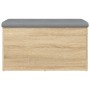 Banco con almacenaje madera ingeniería roble Sonoma 82x42x45 cm by , Benches for halls and storage - Ref: Foro24-835049, Pric...