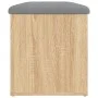 Bank mit Stauraum aus Eichenholz in Sonoma-Farbe, 82x42x45 cm. von , Bänke für Hallen und Lager - Ref: Foro24-835049, Preis: ...