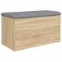 Bank mit Stauraum aus Eichenholz in Sonoma-Farbe, 82x42x45 cm. von , Bänke für Hallen und Lager - Ref: Foro24-835049, Preis: ...