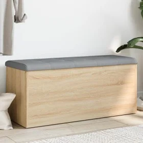 Bench with storage engineered wood Sonoma oak 102x42x45cm by , Benches for halls and storage - Ref: Foro24-835056, Price: 129...