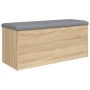 Bank mit Stauraum aus Sonoma-Eiche, 102 x 42 x 45 cm von , Bänke für Hallen und Lager - Ref: Foro24-835056, Preis: 132,19 €, ...