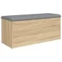 Bench with storage engineered wood Sonoma oak 102x42x45cm by , Benches for halls and storage - Ref: Foro24-835056, Price: 129...