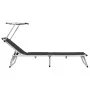 Folding lounger with aluminum and black textilene roof by vidaXL, Loungers - Ref: Foro24-44333, Price: 101,41 €, Discount: %