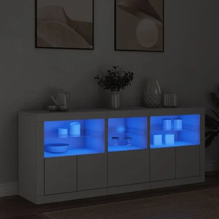 Sideboard with white LED lights 162x37x67 cm by , Sideboards - Ref: Foro24-3208995, Price: 227,30 €, Discount: %