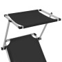 Folding lounger with aluminum and black textilene roof by vidaXL, Loungers - Ref: Foro24-44333, Price: 101,99 €, Discount: %