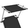 Folding lounger with aluminum and black textilene roof by vidaXL, Loungers - Ref: Foro24-44333, Price: 101,41 €, Discount: %