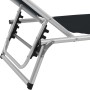 Folding lounger with aluminum and black textilene roof by vidaXL, Loungers - Ref: Foro24-44333, Price: 101,99 €, Discount: %