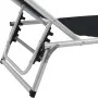 Folding lounger with aluminum and black textilene roof by vidaXL, Loungers - Ref: Foro24-44333, Price: 101,41 €, Discount: %