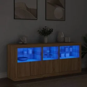 Sideboard with Sonoma oak LED lights 162x37x67 cm by , Sideboards - Ref: Foro24-3208997, Price: 186,73 €, Discount: %