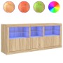 Sideboard with Sonoma oak LED lights 162x37x67 cm by , Sideboards - Ref: Foro24-3208997, Price: 176,51 €, Discount: %