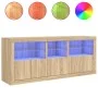 Sideboard with Sonoma oak LED lights 162x37x67 cm by , Sideboards - Ref: Foro24-3208997, Price: 186,73 €, Discount: %