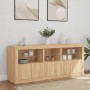 Sideboard with Sonoma oak LED lights 162x37x67 cm by , Sideboards - Ref: Foro24-3208997, Price: 176,51 €, Discount: %