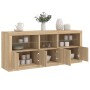 Sideboard with Sonoma oak LED lights 162x37x67 cm by , Sideboards - Ref: Foro24-3208997, Price: 176,51 €, Discount: %