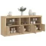 Sideboard with Sonoma oak LED lights 162x37x67 cm by , Sideboards - Ref: Foro24-3208997, Price: 186,73 €, Discount: %